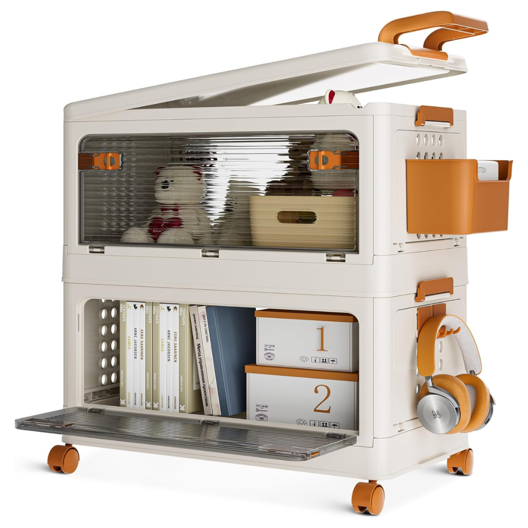 3-Pack Plastic Collapsible Storage Bin Containers