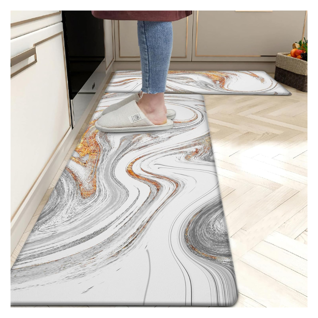 2-Count PVC Leather Anti-Fatigue Kitchen Mats (Various)