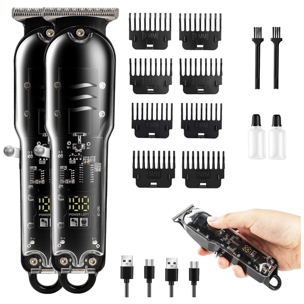 2-Pack Portable Cordless Hair Clippers With LED Display