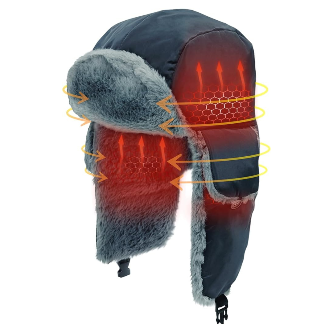 MZQLN 24.8 Inch Electric Winter Heated Hat With Rechargeable Battery