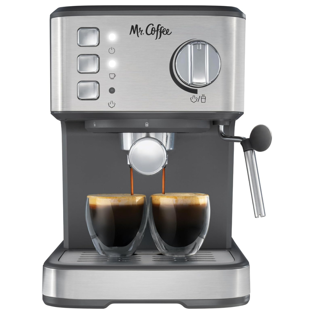 Mr. Coffee Compact Espresso Maker With Steam Wand