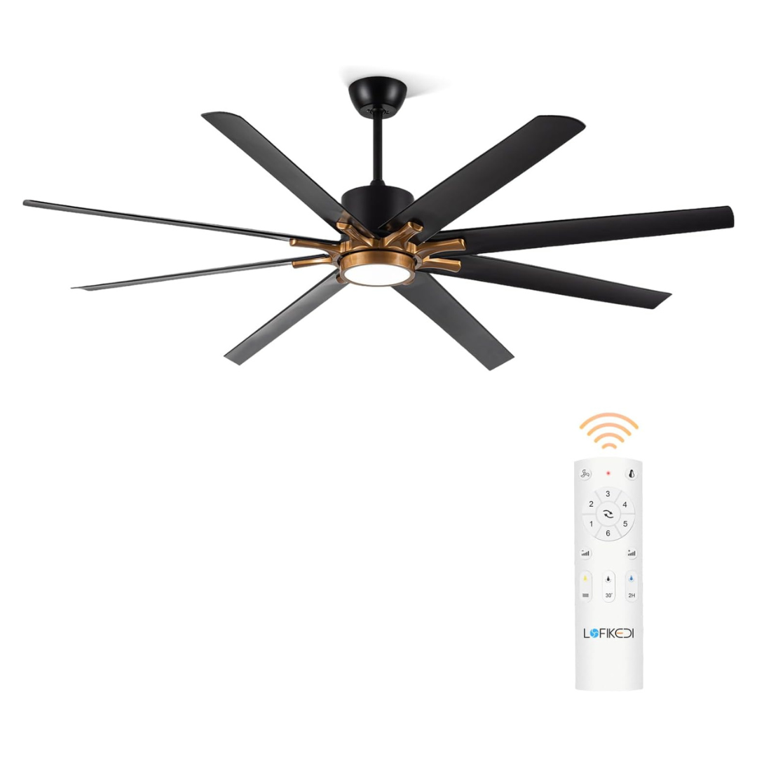 Lofikedi 52" Modern Ceiling Fan With Light