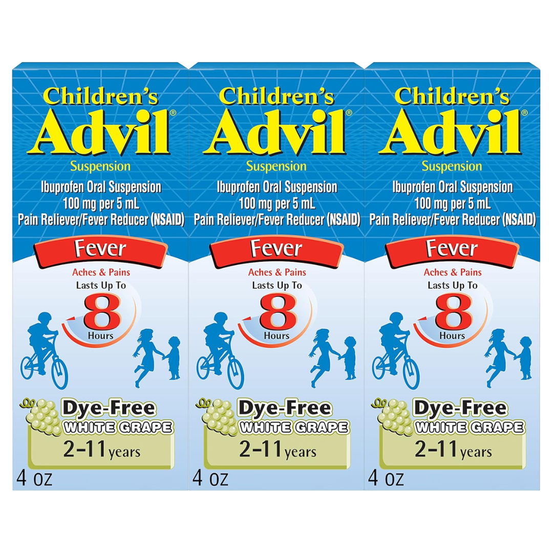 3-Pack Advil Children's Pain Reliever And Fever Reducer 4-Oz
