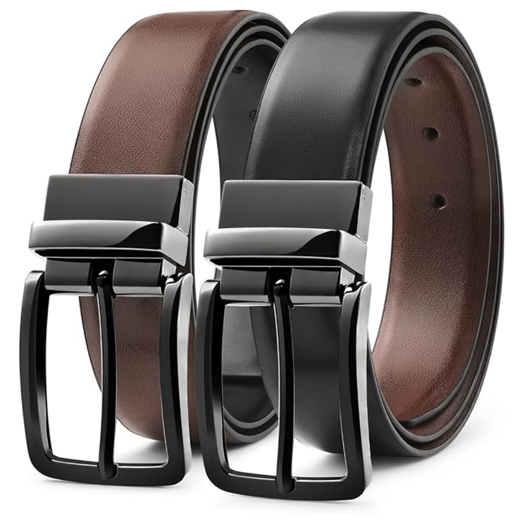 Mens Reversible Double Style Leather Belt