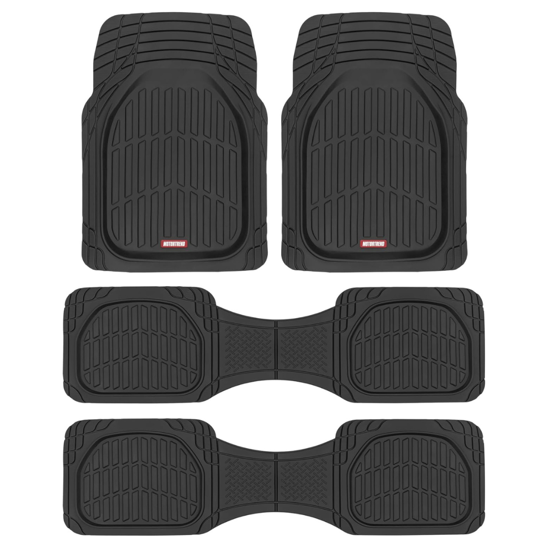 Motor Trend Original FlexTough Black Rubber Car Floor Mats