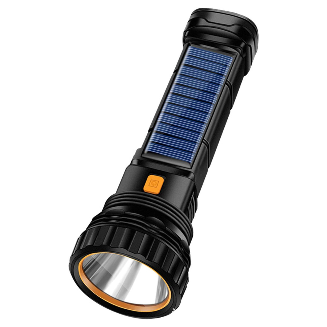 1200mAh 1000 Lumens Solar Rechargeable LED Flashlight
