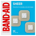 50-Count Band-Aid Brand Sheer Spots Adhesive Small Square Bandages