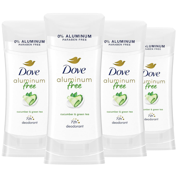 4-Count 2.6oz Dove Aluminum Free Deodorant (Cucumber & Green Tea)