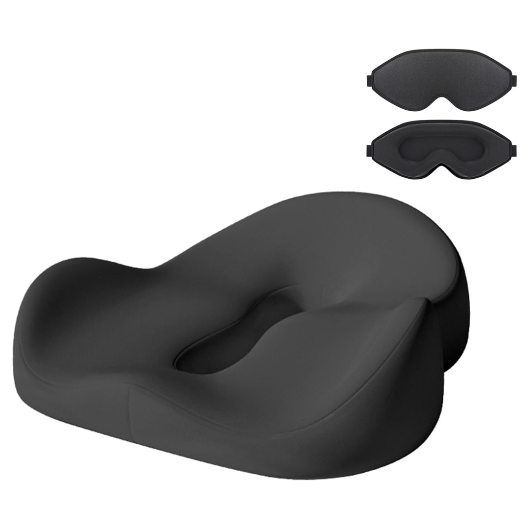 Memory Foam Seat Cushion & 3D Sleep Mask (2 Colors)