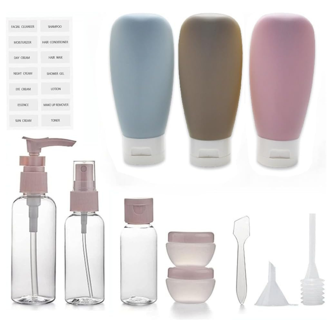 12-Pack Travel Bottles Set for Toiletries with Labels
