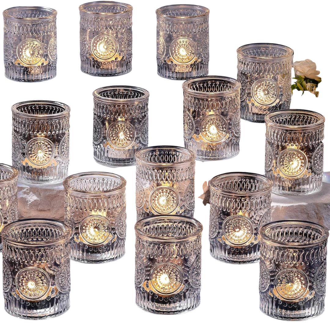 36 Pcs Clear Votive Candle Holders