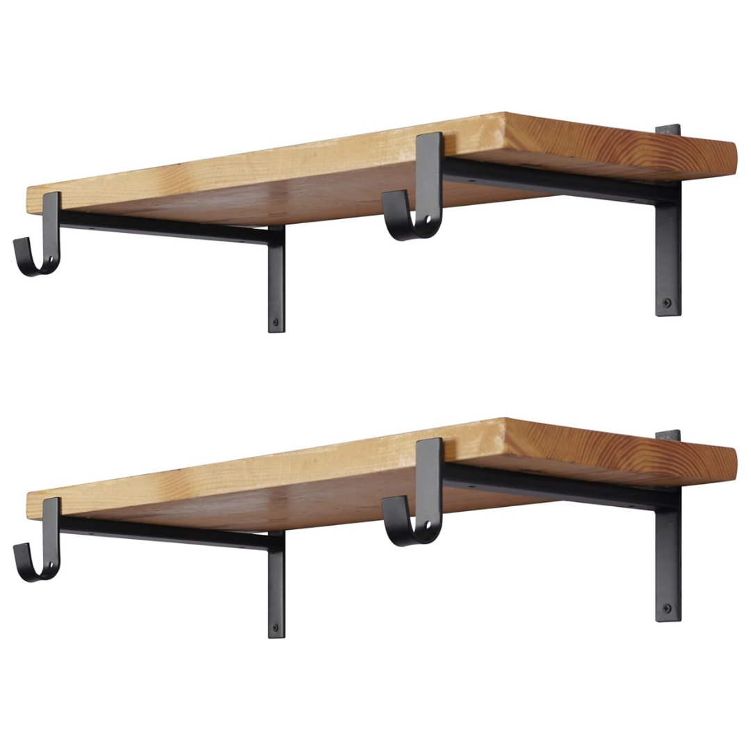 4-Pack 10" Wall Mounted Heavy Duty Shelf Brackets with Hook