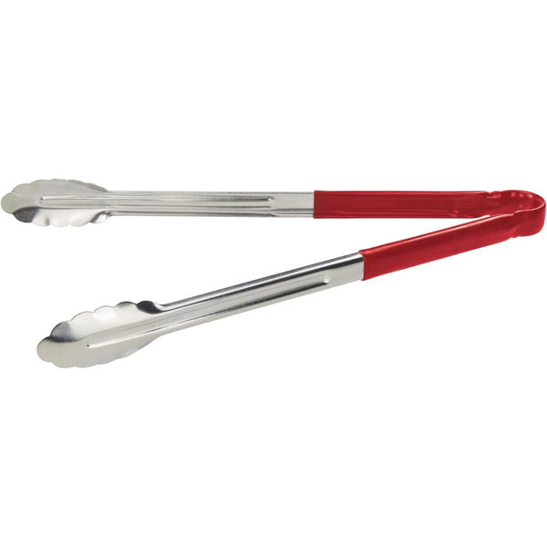 16" Stainless Steel Serving Tongs with Plastic Handle
