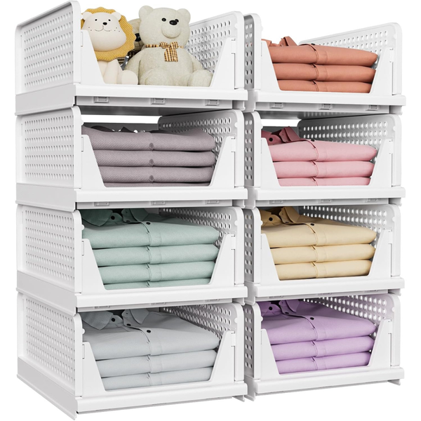 5-Pack Foldable & Stackable Closet Storage Basket