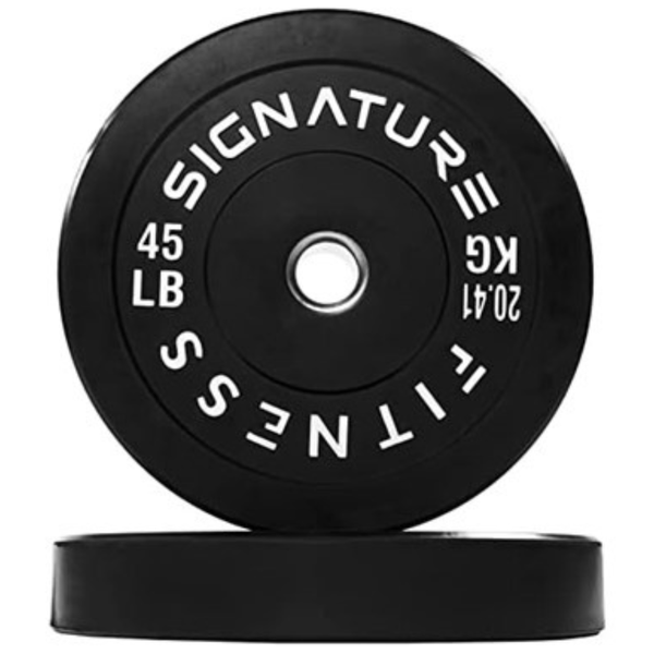 90lbs (2x 45lb) Signature Fitness 2" Olympic Bumper Plate Weight Plates