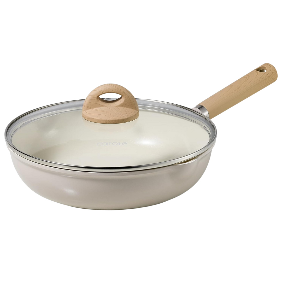 10" Carote Ceramic Non-Stick Frying Pan With Lid