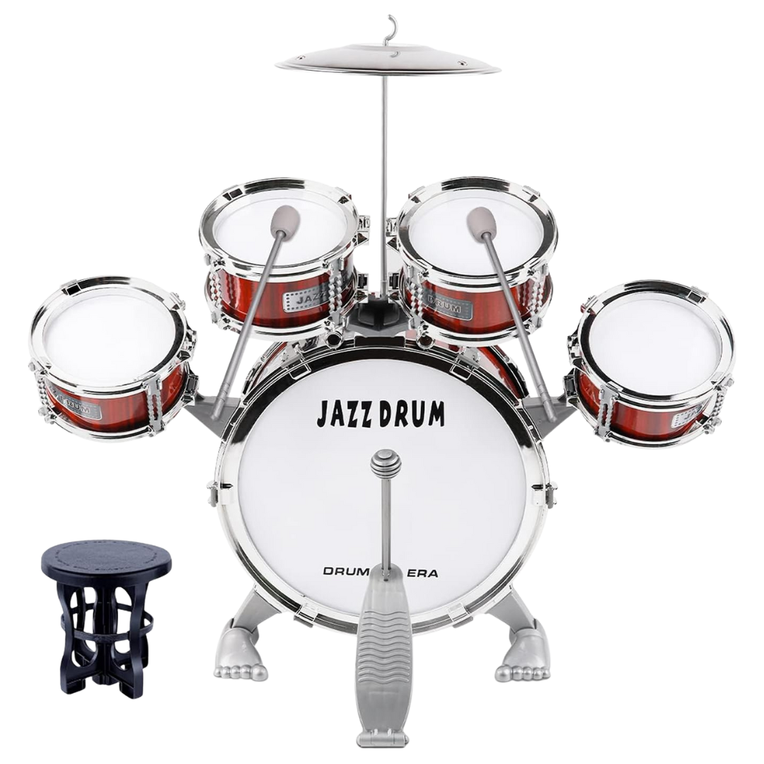 5-Piece M Sanmersen Kids Mini Band Drum Set With Stool