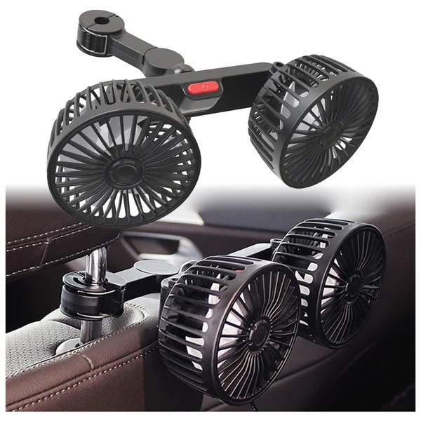 Dual Head Car Cooling Fans With Adjustable Clips