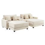 Justlet 111.8" U-Shaped Modern Sectional Sofa With 2 Ottomans
