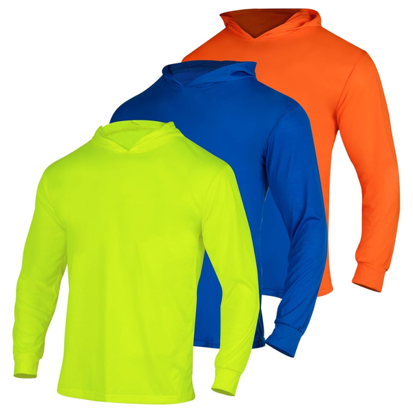 3-Pack Vendace High Visibility Safety Long Sleeve Shirts