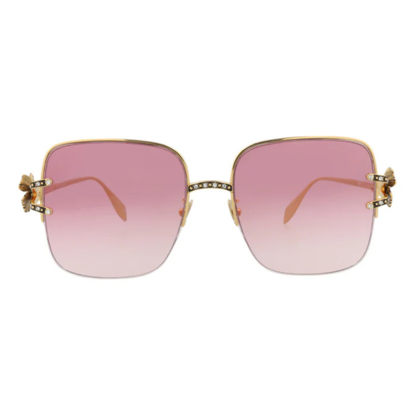 Alexander McQueen Square-Frame Metal Sunglasses