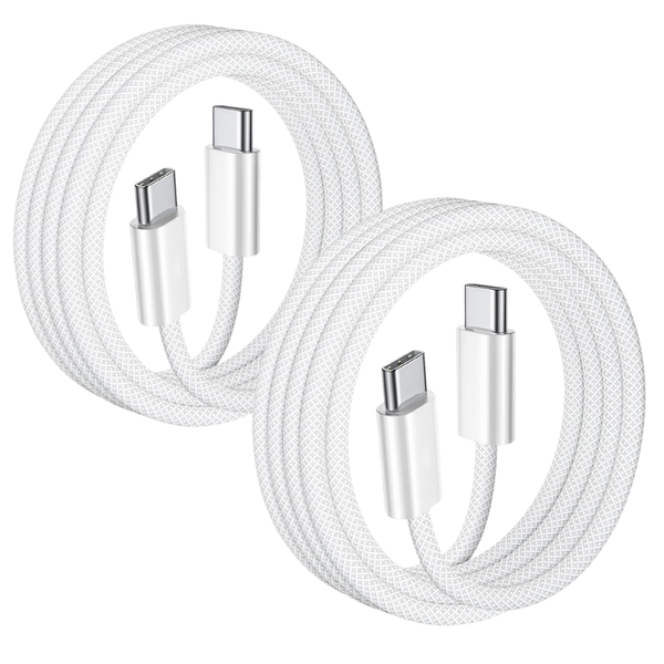 2-Pack 3ft 60W USB-C To USB-C Braided Charging Cables