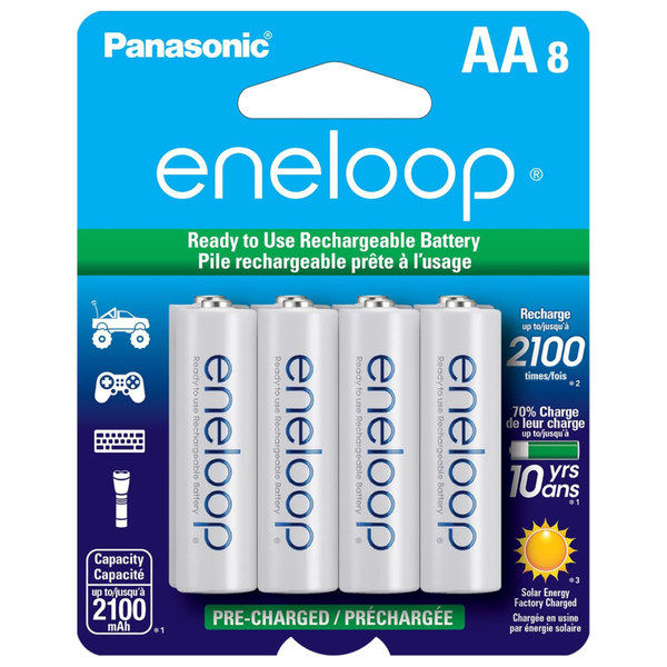 8-Pack Panasonic Eneloop AA 2000mAh Rechargeable Ni-MH Batteries