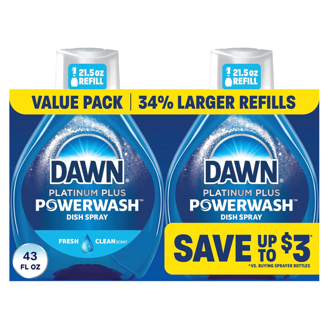 43 Fl Oz 2-Pack Dawn Powerwash Liquid Dish Soap Refill