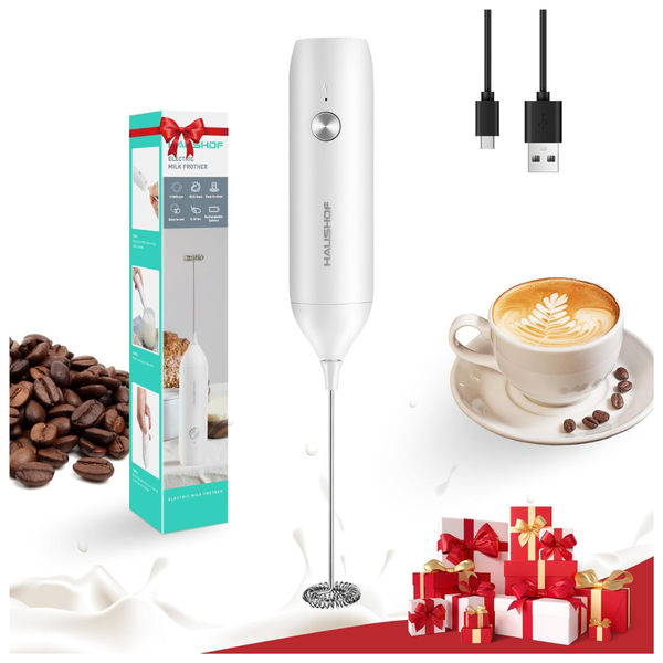Rechargeable Handheld Milk Frother Wand With Whisk