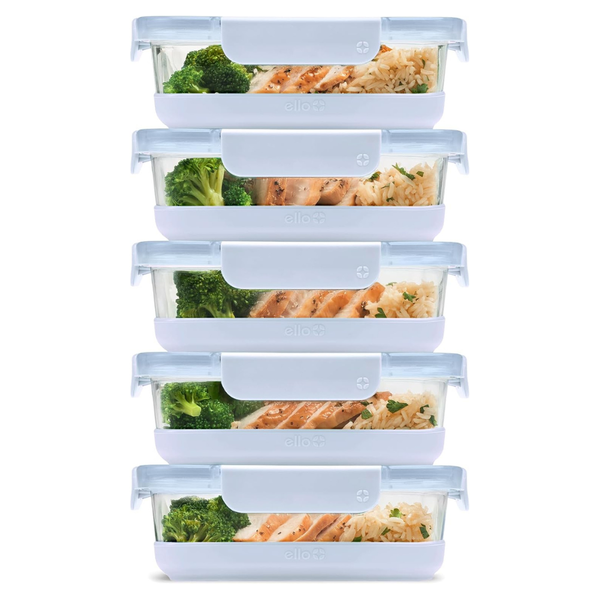 10-Piece Ello Duraglass 3.4 Cup Food Storage Container With Silicone Boot