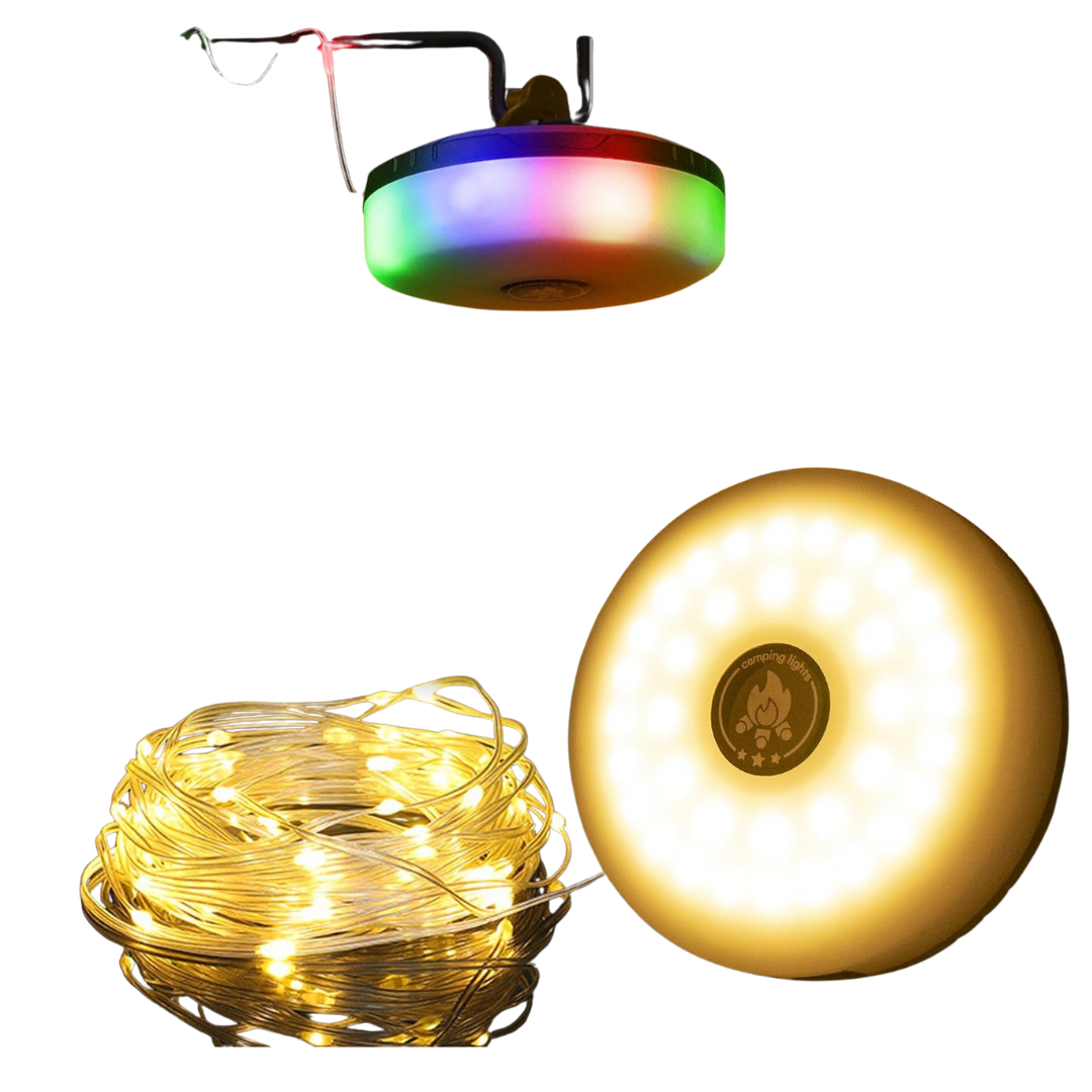 DGE 2-in-1 32.8" Retractable RGB LED Portable String Light