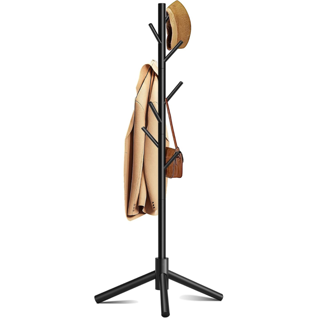Freestanding Coat Racks with 8 Hooks 3 Adjustable Heights