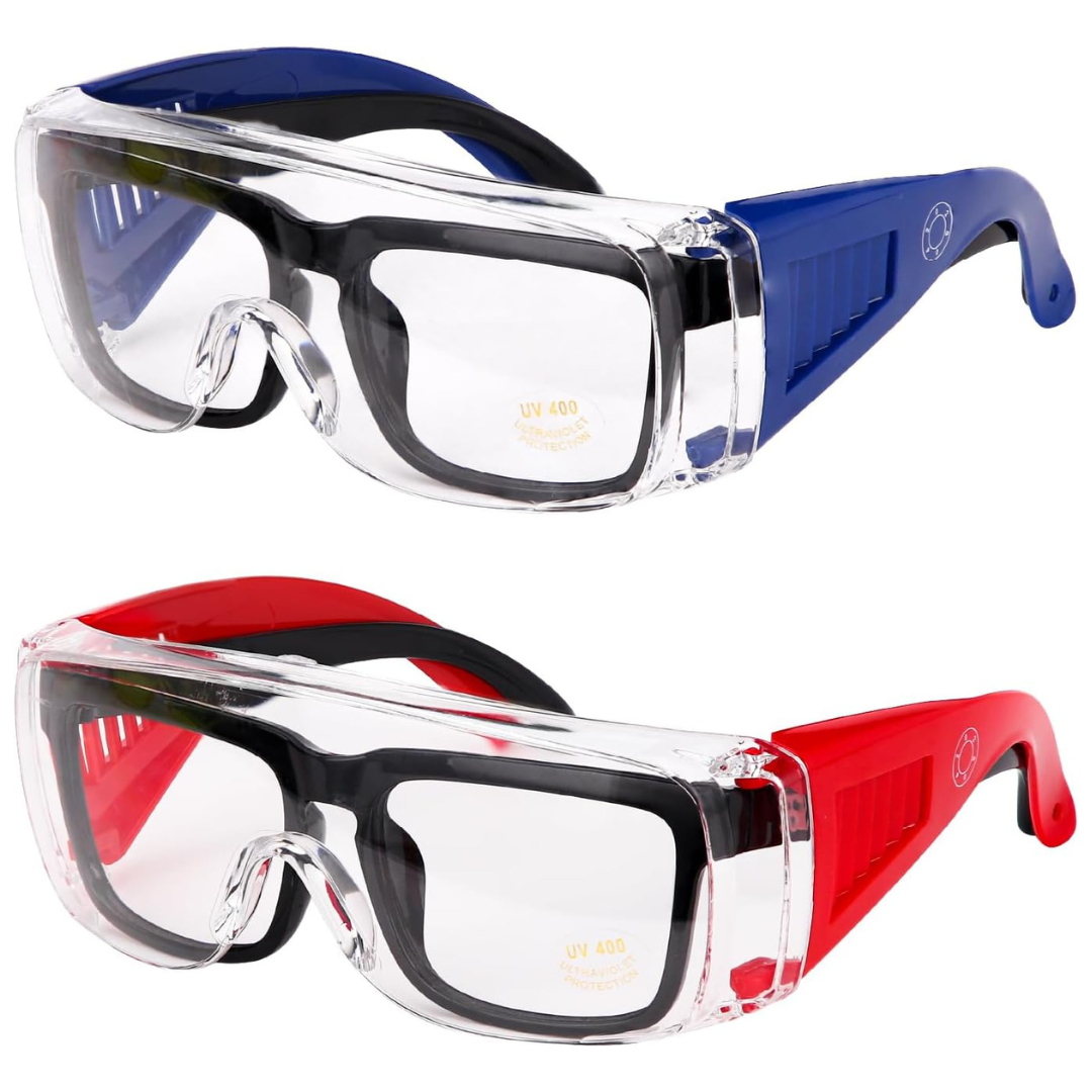2-Pack Anti Fog Safety Goggles Over Glasses