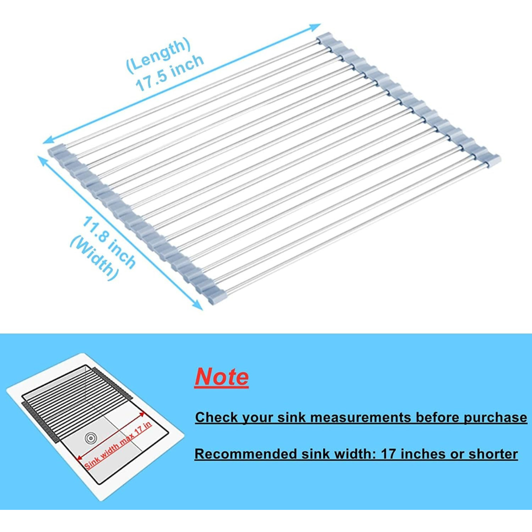 Seropy 17.5" x 11.8" Roll Up Dish Drying Rack