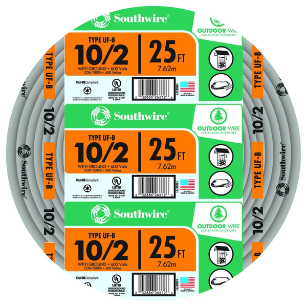 50-Ft Southwire 13055922 12/2WG UF Wire (Copper)