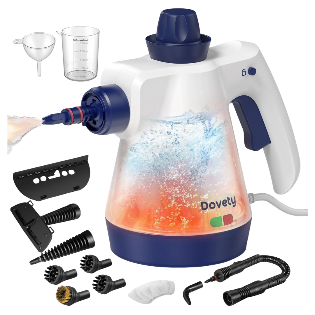 Dovety Pressurized Handheld Steam Cleaner W/ 12-Piece Accessories