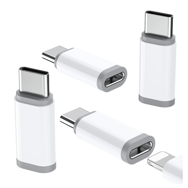 4-Pack Fast Charging Data Transfer Lightning To USB C Adapter