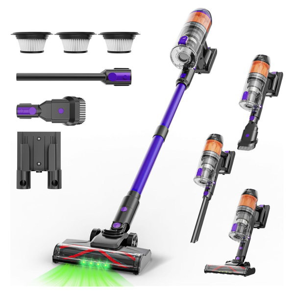 Cordless Powerful Stick Vacuum Cleaner With Green Light