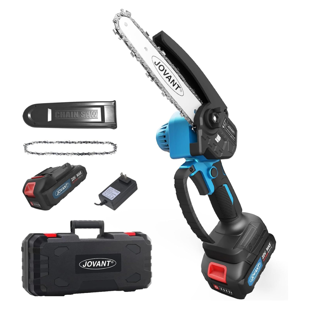 Jovant Electric 6" Cordless Mini Chainsaw With Safety Lock
