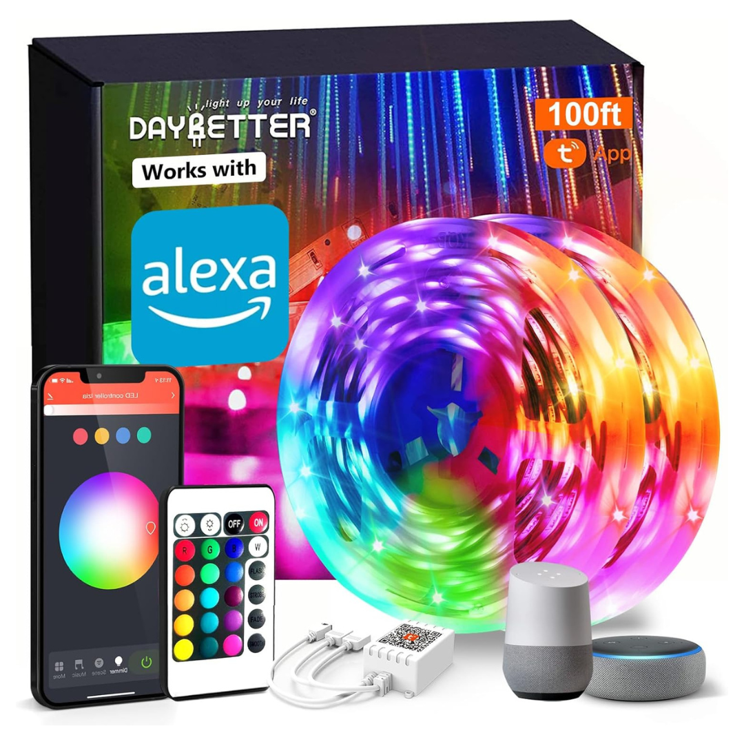 100ft Daybetter App Controlled Smart WiFi Color Changing LED Lights