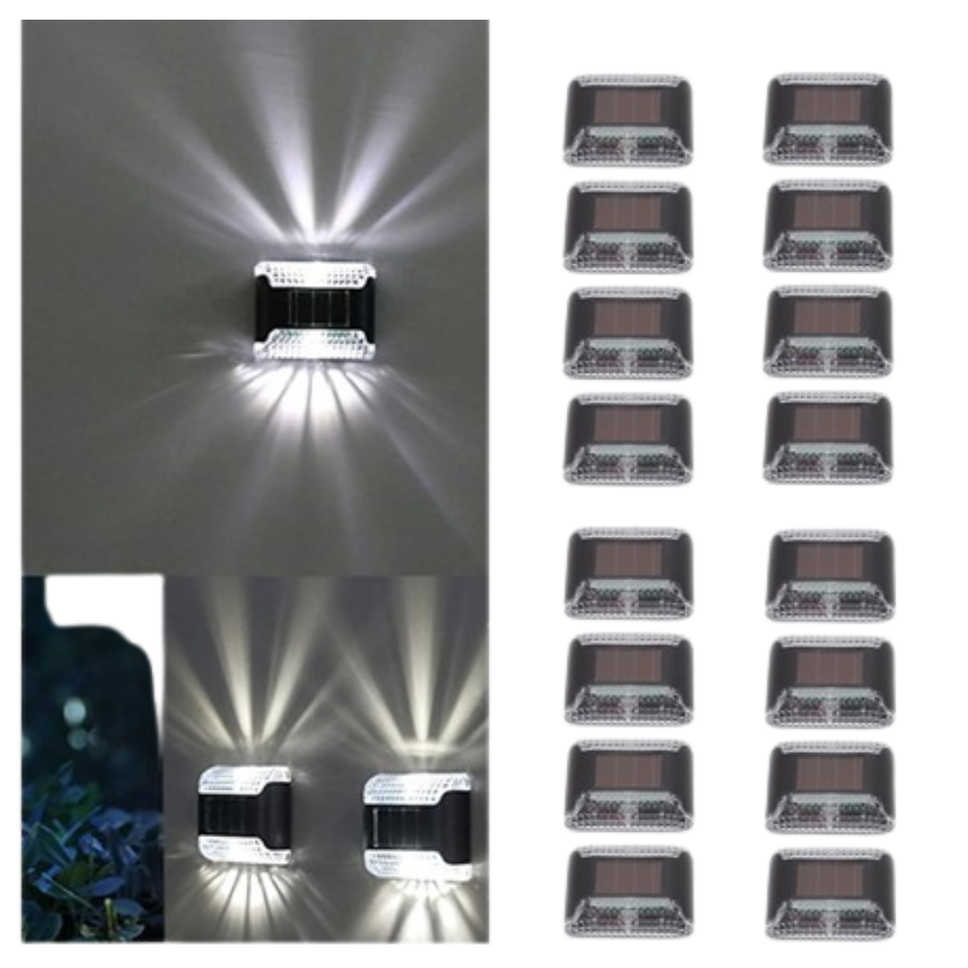 16-Pack High Brightness LED Solar Powered Wall Light