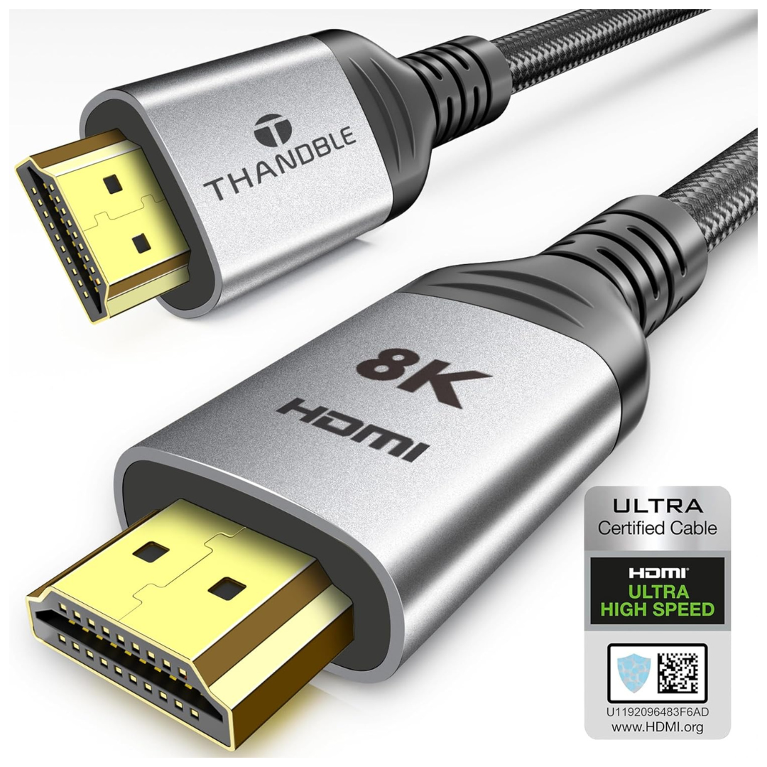 6.6-Ft 8K 60Hz 48Gbps Certified Ultra High Speed HDMI 2.1 Cable