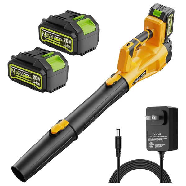Narbell 20V Cordless Electric Leaf Blower W/ Batteries & Charger