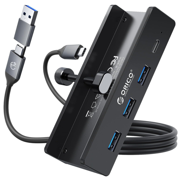 ORICO Desk-Mount 3-Port USB-A / 1-Port USB-C 3.0 Hub