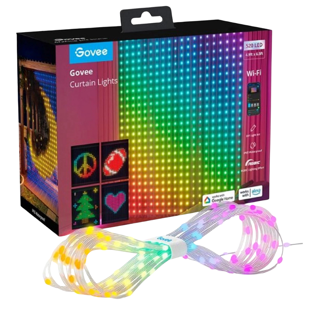 Govee 4.9x6.6ft 520 RGBIC Smart LED Color Changing Wall Lights