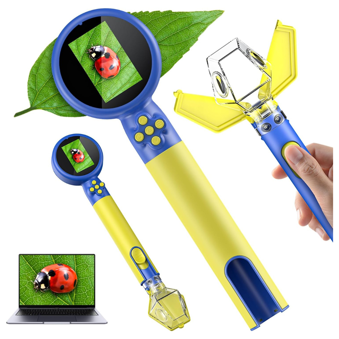 2-in-1 Kids Digital Microscope With Bug Catcher (Blue Or Pink)