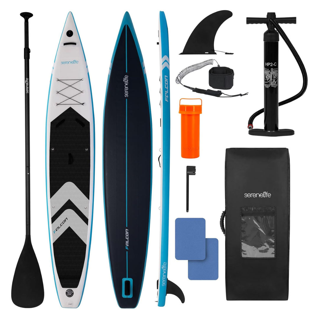 14' Inflatable Racing Paddle Board W/ Accessories & GoPro Mount