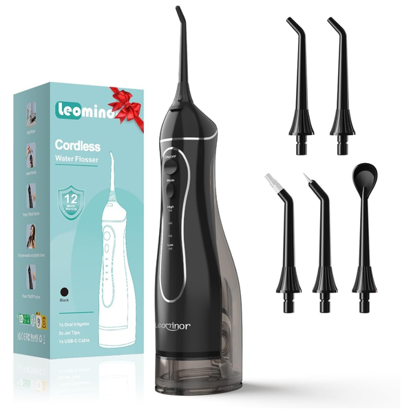 300ML Rechargeable Water Dental Flosser W/ 5 Replacement Heads