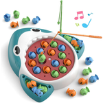 Musical Shark Fishing Game With Rotating Board & Fishing Rods