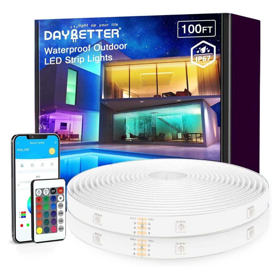 100Ft IP67 Waterproof Color-Changing Outdoor LED Strip Lights